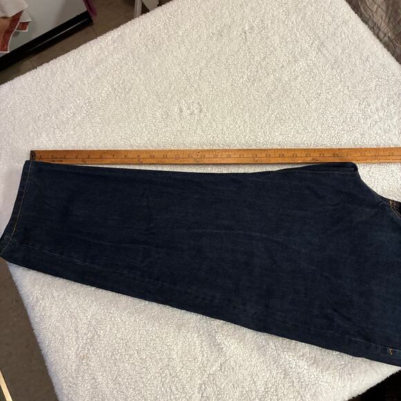 Lands’ End Square Rigger Jeans 36 x25 Traditional Fit Dark Wash Blue Denim - Picture 5 of 8